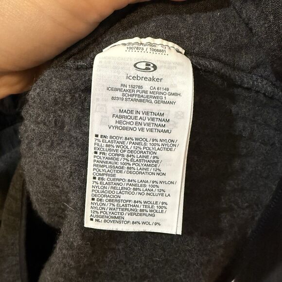 Icebreaker Women Descender Hybrid Half Zip Hooded Jacket M Black / Jet Heather - Picture 9 of 13